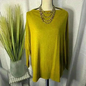 Bryn Walker Women’s XS Oversized Blouse Citrine Color Boxy Lagenlook Tunic Top